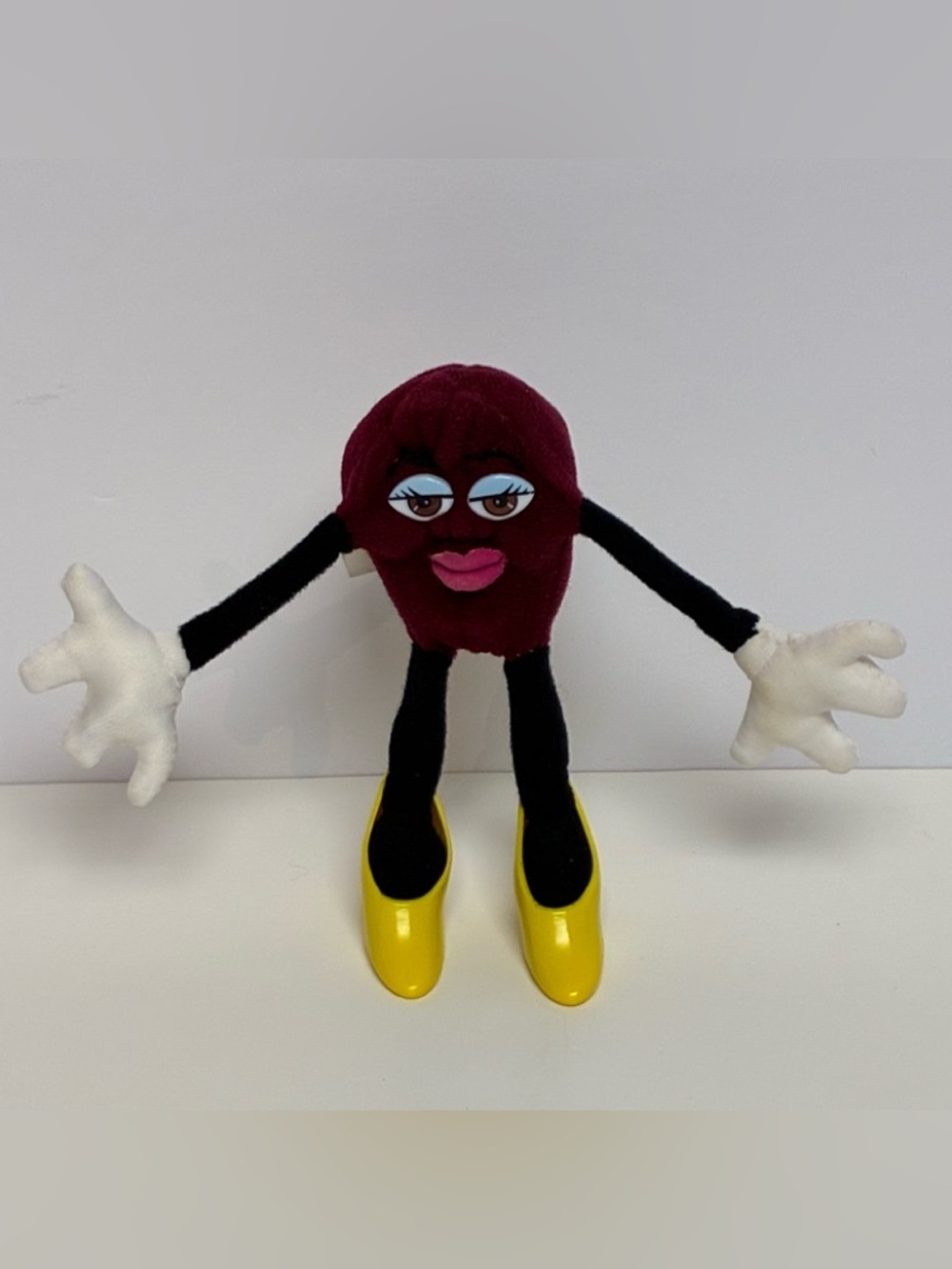 Hardee's Vintage Plush Bendable California Raisins Lady 1988 Applause Heels 6in